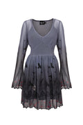Hell Bunny Ecclesia mesh jurk grijs - voorkant