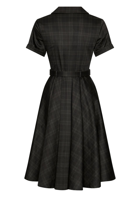 Succubus Clothing Lucy Blackout Tartan 50's Swing Jurk Zwart