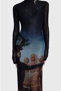 Killstar Witches' Sabbath Maxi Jurk Multi – detail van pasvorm en print