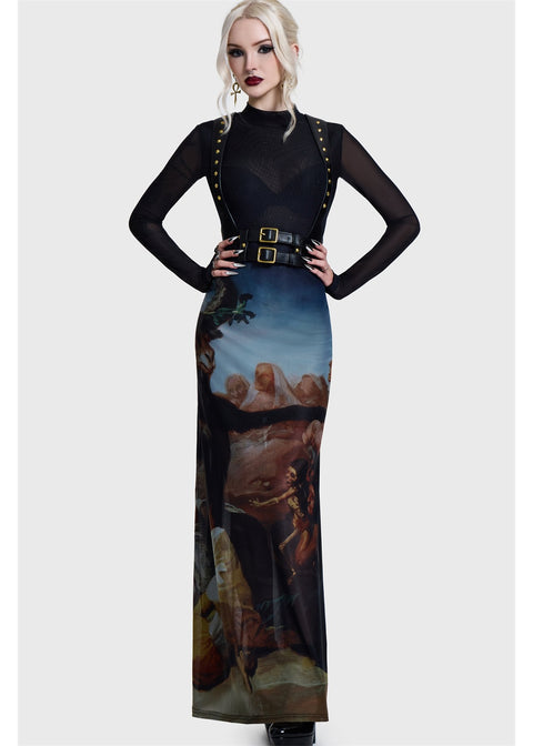 Killstar Witches' Sabbath Maxi Jurk Multi – gestyled met apart verkrijgbare harness