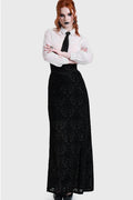 Killstar Daemon's Curse Maxi Rok Zwart – alternatief vooraanzicht op model