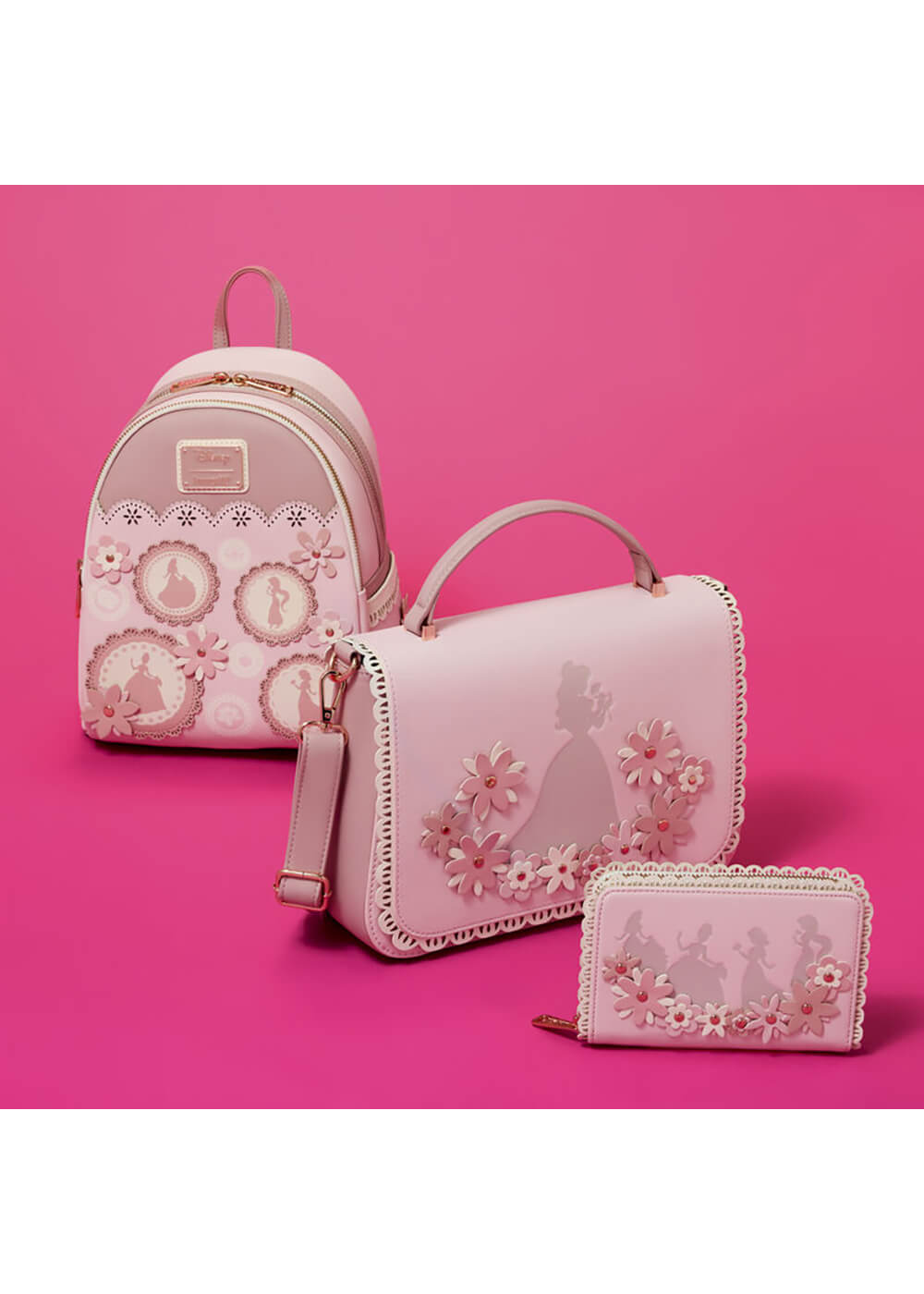 Loungefly Disney Princess Stained Glass Crossbody Tas Roze - www