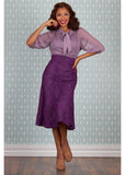 Miss Candyfloss Enid Violette Lace 40's Trompet Rok Paars