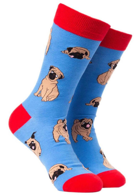 Soctopus Pug Shots Dog Sokken Blauw