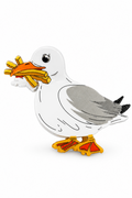 Seagull with French Fries haarklem vrijstaand op witte achtergrond