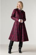 RainSisters Peony Velvet swing regenjas burgundy – vooraanzicht