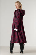 RainSisters Peony Velvet swing regenjas burgundy – achteraanzicht