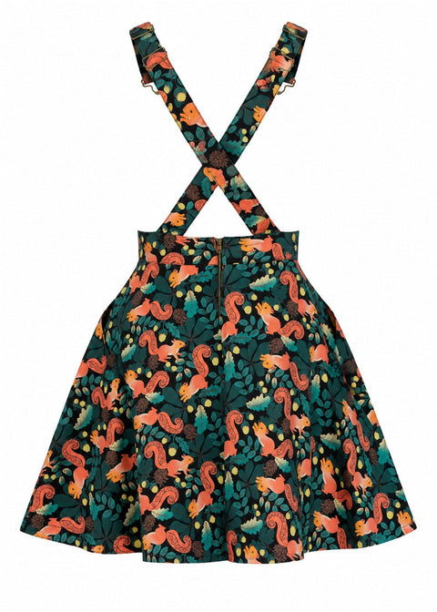 Run & Fly Acorn Adventure Squirrel Pinafore Swing Jurk Zwart - achterkant (ghost)