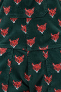 Run & Fly Foxy Corduroy Tuinbroek Groen - close-up print (ghost)