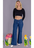Run & Fly Patch Pocket 70's Flare Jeans Broek Navy