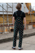 Run & Fly Foxy corduroy tuinbroek groen met vossenkoppen