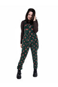 Run & Fly Foxy corduroy tuinbroek groen met vossenkoppen