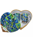 Succubus Art van Gogh Starry Irisen Heart Set van 2 Bekers Blauw