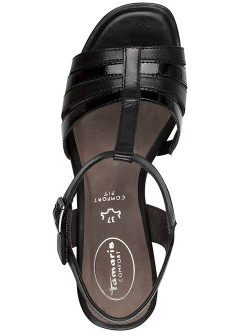 Tamaris Zwarte Sandaal Tamaris Sandalen Zwart Dames