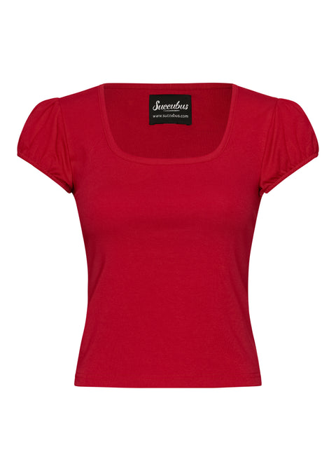 Succubus Clothing Clara 50s Top Dark Red