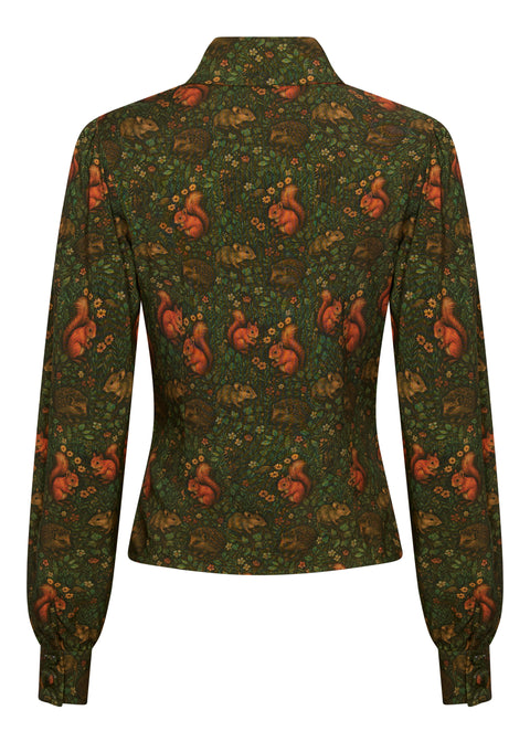 Succubus Clothing Alice Squirrel Friends 40's Blouse Groen