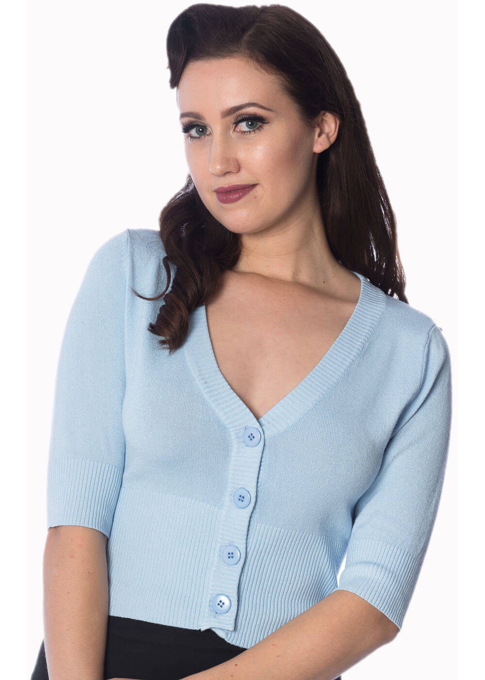 Banned Overload 50's Cardigan Baby Blue