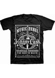 Band Shirts Johnny Cash Music Rebel T-Shirt Zwart