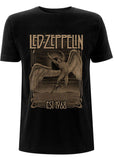 Band Shirts Led Zeppelin Faded Falling T-Shirt Zwart