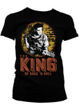 Band Shirts Elvis Presley King Of Rock 'n Roll Girly T-Shirt Zwart