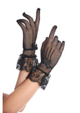 Banned Amal Fishnet Handschoenen Zwart