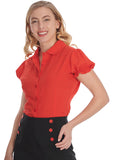 Banned Betsy Bloom 40's Blouse Rood