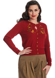 Banned Heritage Birdy 40's Cardigan Rood