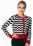 Banned Black Coffee 60's Cardigan Zwart Wit