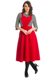 Banned Love Me True Heart Pinafore 40's Jurk Rood