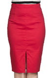 Banned Love Me Every Day 50's Pencil Rok Rood