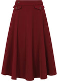 Banned Book Club 50's Swing Rok Burgundy