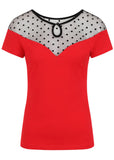 Banned Smoulder Polkadot 50's Top Rood