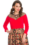 Banned Evita Evening 50's Top Rood