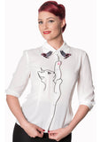 Banned Snow Bird Cat Blouse Wit