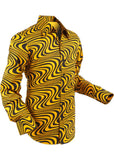 Chenaski Heren Wavyline 70's Shirt Geel Zwart