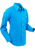Chenaski Heren Basic 70's Overhemd Shirt Turquoise