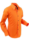 Chenaski Heren Basic 70's Overhemd Shirt Oranje