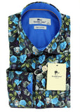 Claudio Lugli Heren Blue Florals Overhemd Blauw