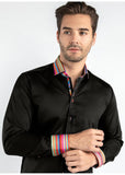 Claudio Lugli Heren Rainbow Touch Overhemd Zwart