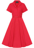 Collectif Caterina 50's Swing Jurk Rood