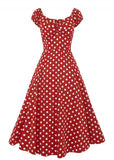 Collectif Dolores Polkadot 50's Swing Jurk Rood