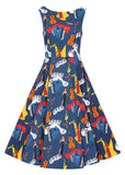 Collectif Frances Jazz 50's Swing Jurk Multi