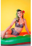 Collectif x Playful Promises Watermelon Gingham 50's Bikini Top Multi