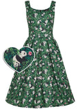 Dolly & Dotty Amanda Panda Bamboo Forest 50's Swing Jurk Groen