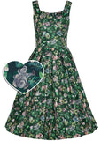 Dolly & Dotty Amanda Koala Sloth 50's Swing Jurk Groen