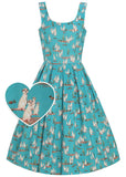 Dolly & Dotty Amanda Meerkat 50's Swing Jurk Turquoise