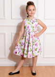 Hearts & Roses Kids Naomi Floral 50's Swing Jurk Wit