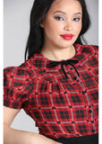 Hell Bunny Date Night Heart 40's Blouse Rood