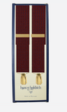 Hunt & Holditch Mini Dot Antiek Gouden Clips Bretels Burgundy Navy