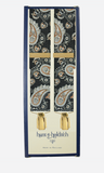 Hunt & Holditch Paisley Antiek Gouden Clips Bretels Zwart